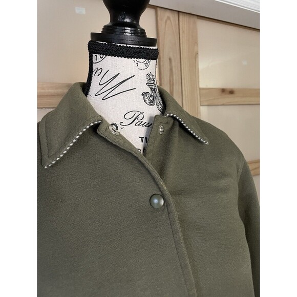 Architect Cardigan Sweater Womens Petites Medium Green Snap Button Pocket Collar - Picture 4 of 9